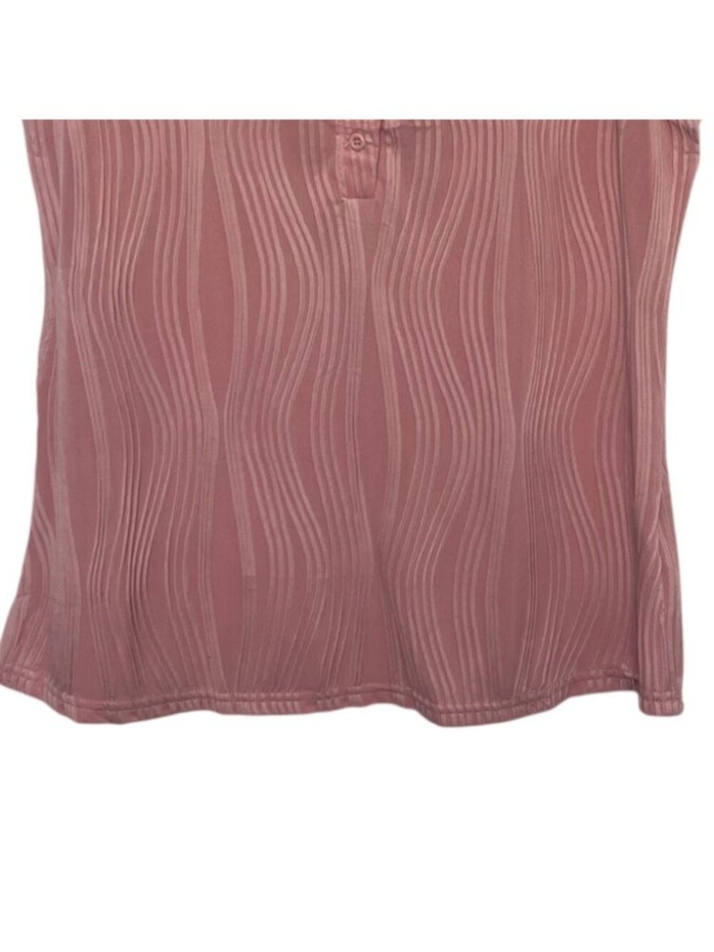 Fayenne Textured Short-Sleeve Blouse Womens Medium Pink New Button Detail - Picture 5 of 10